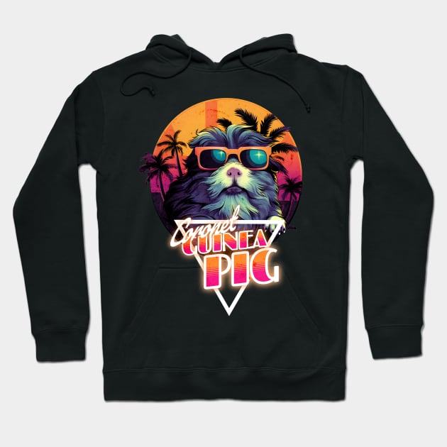 Retro Wave Coronet Guinea Pig Miami Shirt Hoodie by Miami Neon Designs